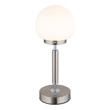 Globo - LED Prigušiva punjiva dodirna stona lampa LED/2,5W/5V 1800mAh 2700/4000/6500K mat krom