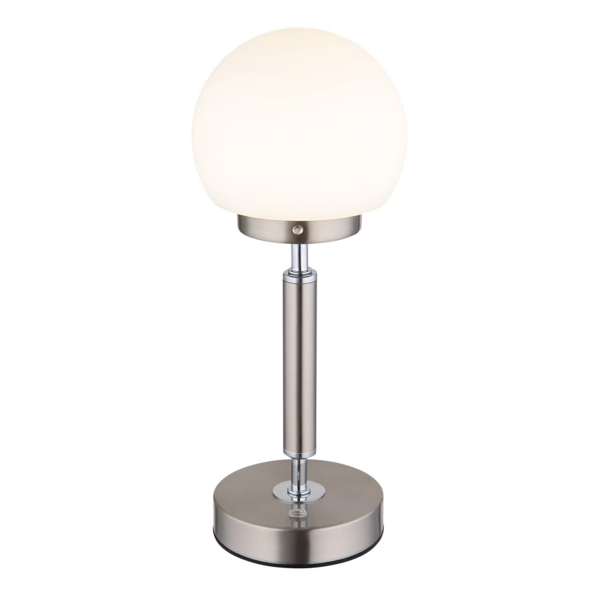 Globo - LED Prigušiva punjiva dodirna stona lampa LED/2,5W/5V 1800mAh 2700/4000/6500K mat krom