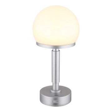 Globo - LED Prigušiva punjiva dodirna stona lampa LED/2,5W/5V 1800mAh 2800K srebrno
