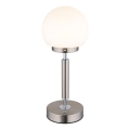 Globo - LED prigušiva punjiva stona lampa na dodir LED/2,5W/5V 1800mAh 2700/4000/6500K mat hrom