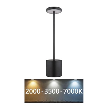 Globo - LED Prigušiva stona lampa na dodir LED/1,2W/3,7V 2000K/3500K/7000K 1200 mAh USB crno