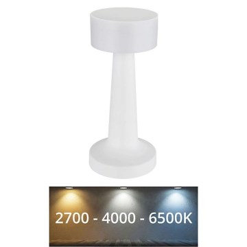 Globo - LED Prigušiva stona lampa na dodir LED/1W/3,7V 2700K/4000K/6500K 800 mAh USB bela
