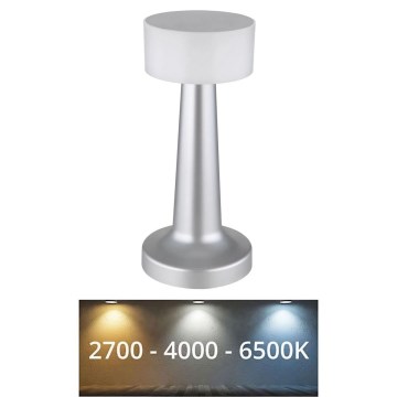 Globo - LED Prigušiva stona lampa na dodir LED/1W/3,7V 2700K/4000K/6500K 800 mAh USB mat krom