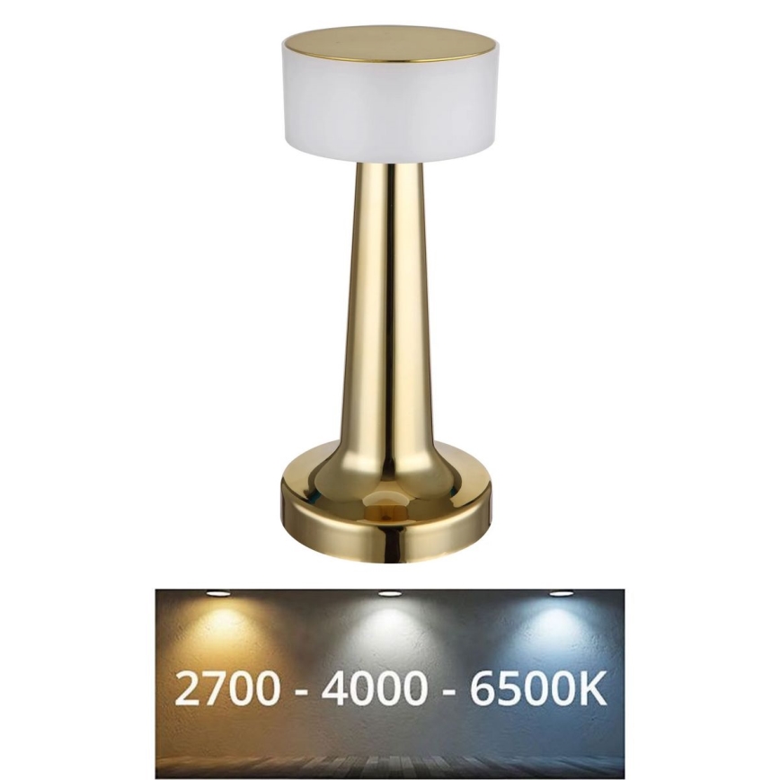 Globo - LED Prigušiva stona lampa na dodir LED/1W/3,7V 2700K/4000K/6500K 800 mAh USB zlatna
