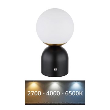 Globo - LED Prigušiva stona lampa na dodir LED/2,5W/3,7V 2700/4000/65000K 1800 mAh USB crno