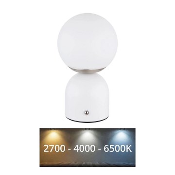 Globo - LED Prigušiva stona lampa na dodir LED/2,5W/3,7V 2700/4000/6500K 1800 mAh USB bela