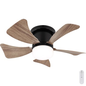 Globo - LED Prigušivi plafonski ventilator LED/10W/230V 3000-6500K braon + Daljinski upravljač