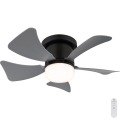 Globo - LED Prigušivi plafonski ventilator LED/10W/230V 3000-6500K sivo + Daljinski upravljač