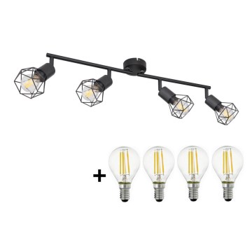Globo - LED Reflektorska lampa 4xE14/6W/230V crno