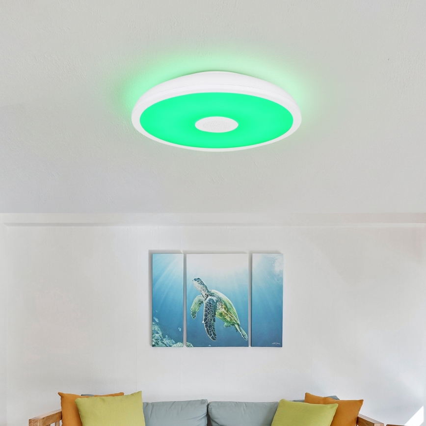Globo - LED RGBW prigušiva kupatilska svetiljka sa zvučnikom LED/18W/230V 3000-6500K IP44 + daljinski upravljač