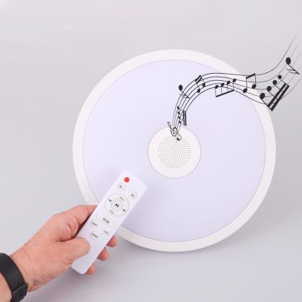 Globo - LED RGBW prigušiva kupatilska svetiljka sa zvučnikom LED/18W/230V 3000-6500K IP44 + daljinski upravljač