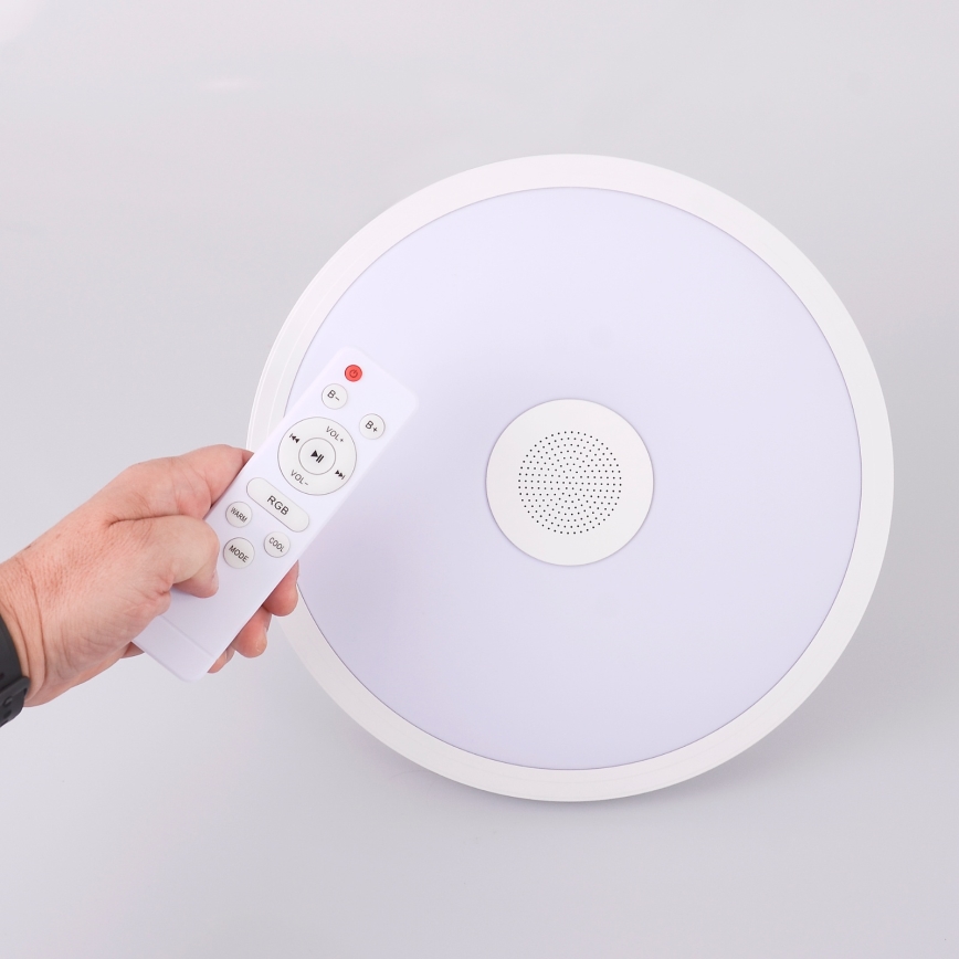 Globo - LED RGBW prigušiva kupatilska svetiljka sa zvučnikom LED/18W/230V 3000-6500K IP44 + daljinski upravljač