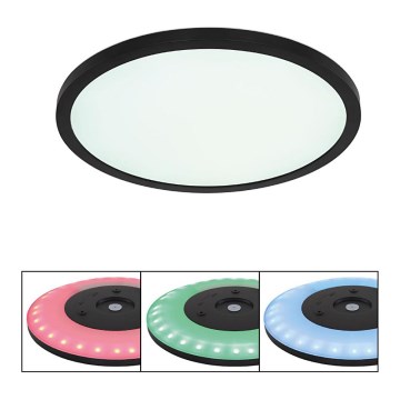 Globo - LED RGB Prigušiva plafonjera za kupatilo LED/18W/230V 3000-6000K + Daljinski upravljač IP44 crno