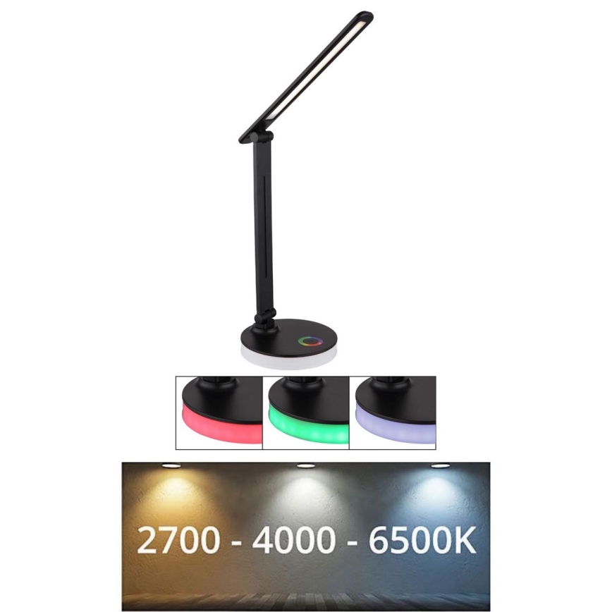Globo - LED RGBW Prigušiva stona lampa na dodir LED/5W/230V + LED/2W 2700K/4000K/6500K crno