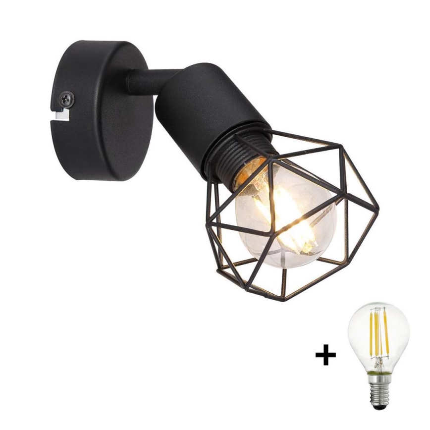 Globo - LED Zidna reflektorska lampa 1xE14/6W/230V crno