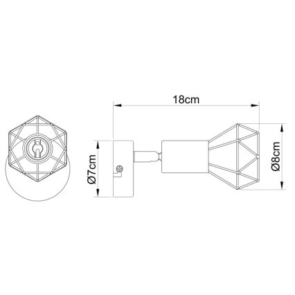Globo - LED Zidna reflektorska lampa 1xE14/6W/230V crno