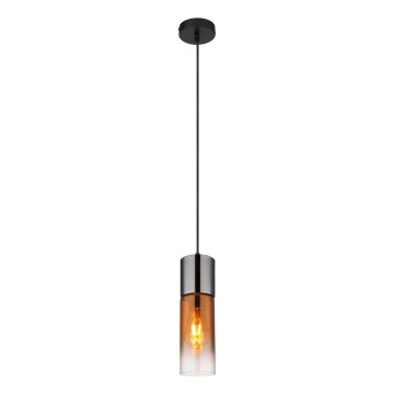 Globo - Luster na sajli 1xE27/25W/230V pr. 10,5 cm crno/bakrena