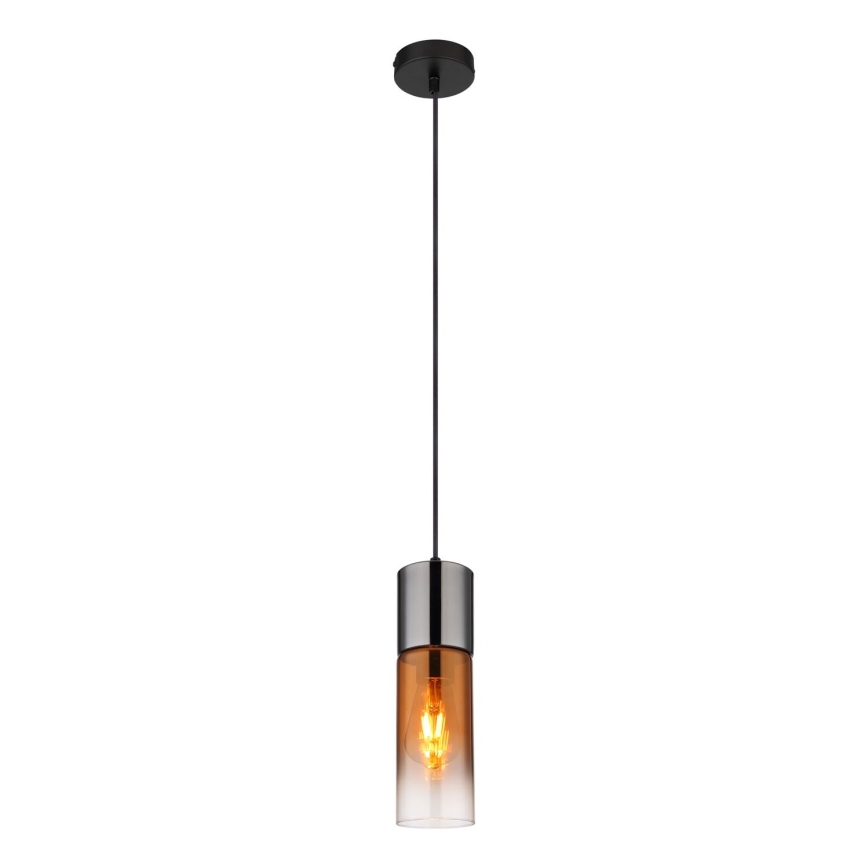 Globo - Luster na sajli 1xE27/25W/230V pr. 10,5 cm crno/bakrena