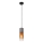 Globo - Luster na sajli 1xE27/25W/230V pr. 10,5 cm crno/bakrena