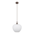 Globo - Luster na sajli 1xE27/60W/230V pr. 29 cm bela/braon