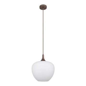 Globo - Luster na sajli 1xE27/60W/230V pr. 29 cm bela/braon