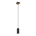 Globo - Luster na sajli 1xGU10/35W/230V crno/braon