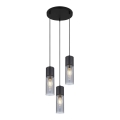 Globo - Luster na sajli 3xE27/25W/230V pr. 30 cm crno