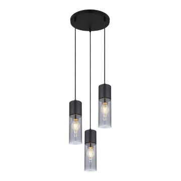 Globo - Luster na sajli 3xE27/25W/230V pr. 30 cm crno