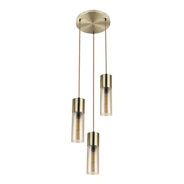 Globo - Luster na sajli 3xE27/25W/230V pr. 30 cm mesing