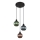 Globo - Luster na sajli 3xE27/25W/230V pr. 36 cm bakreno/zelena/plava