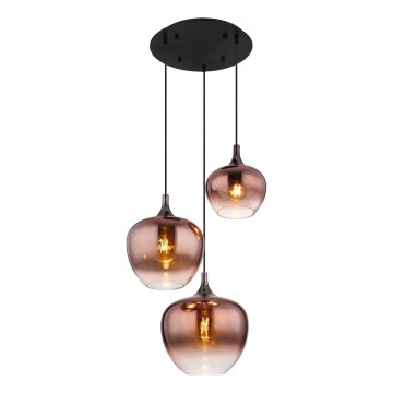 Globo - Luster na sajli 3xE27/40W/230V bakrena