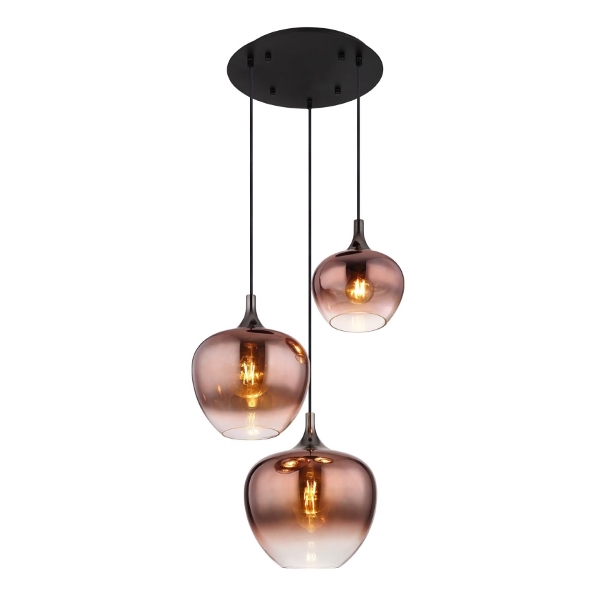 Globo - Luster na sajli 3xE27/40W/230V bakrena