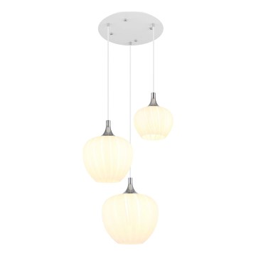 Globo - Luster na sajli 3xE27/40W/230V bela