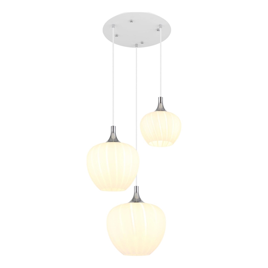 Globo - Luster na sajli 3xE27/40W/230V bela