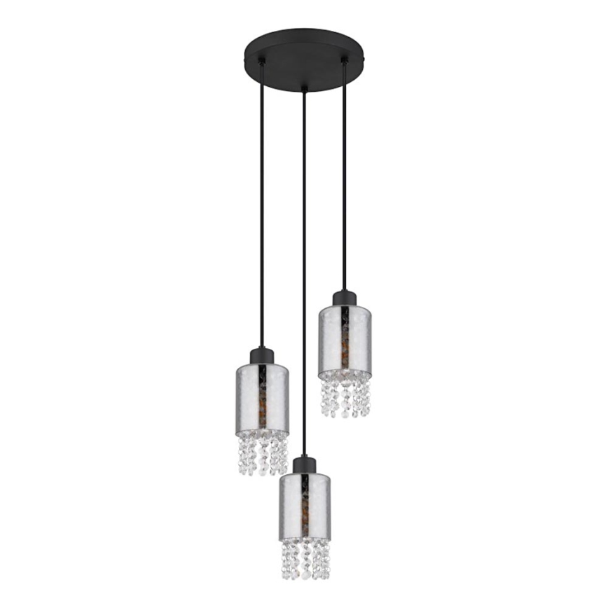 Globo - Luster na sajli 3xE27/40W/230V pr. 25 cm crno