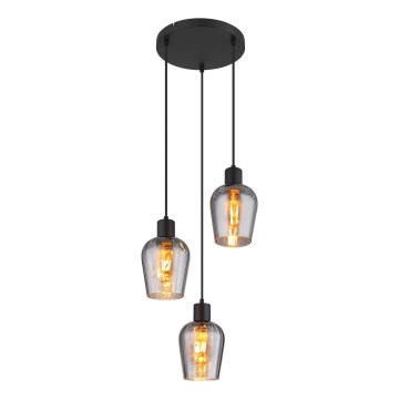 Globo - Luster na sajli 3xE27/40W/230V pr. 28,5 cm crno