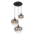 Globo - Luster na sajli 3xE27/40W/230V pr. 48 cm crno