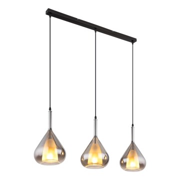 Globo - Luster na sajli 3xE27/60W/230V crno