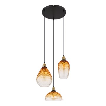 Globo - Luster na sajli 3xE27/60W/230V pr. 46 cm narandžasta
