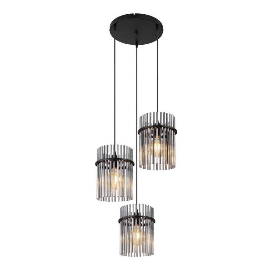 Globo - Luster na sajli 3xE27/60W/230V pr. 47 cm crno