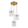 Globo - Luster na sajli 3xE27/60W/230V pr. 47 cm zlatna