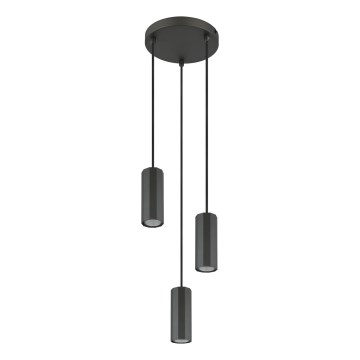 Globo - Luster na sajli 3xGU10/25W/230V crno