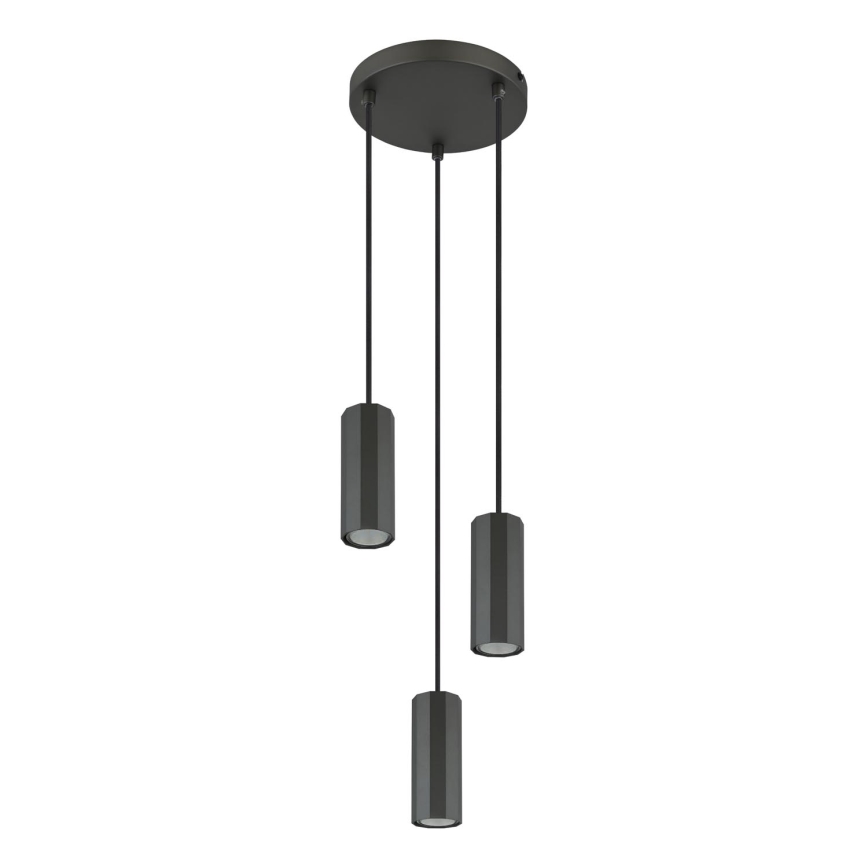 Globo - Luster na sajli 3xGU10/25W/230V crno