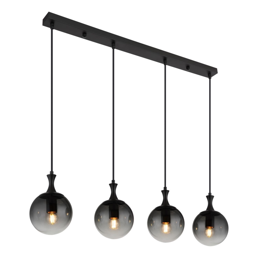 Globo - Luster na sajli 4xE27/10W/230V crno