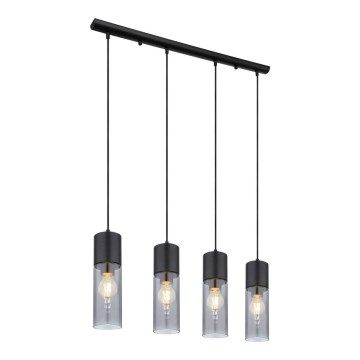 Globo - Luster na sajli 4xE27/25W/230V crno