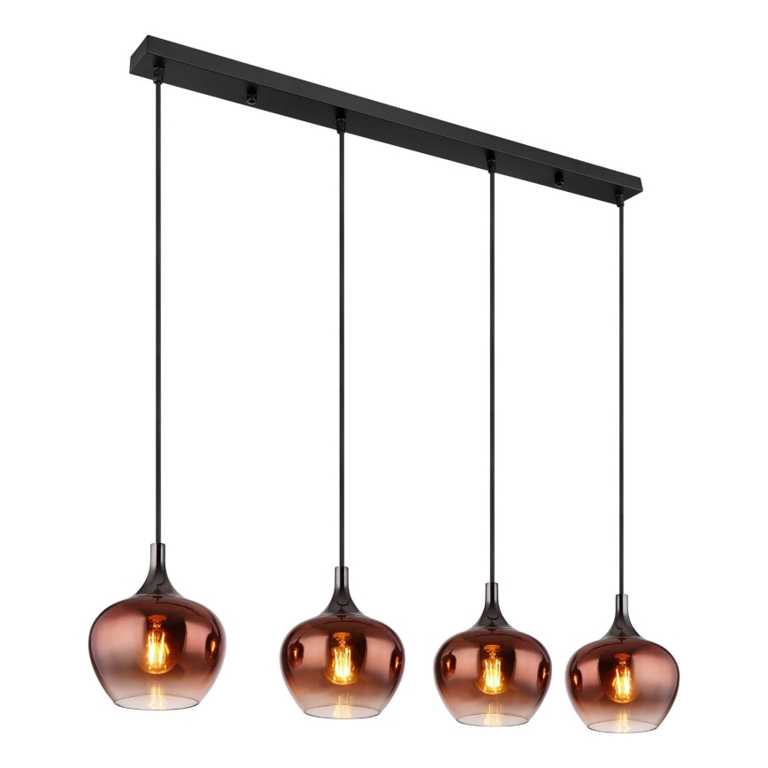 Globo - Luster na sajli 4xE27/40W/230V bakrena