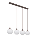 Globo - Luster na sajli 4xE27/40W/230V bela/braon