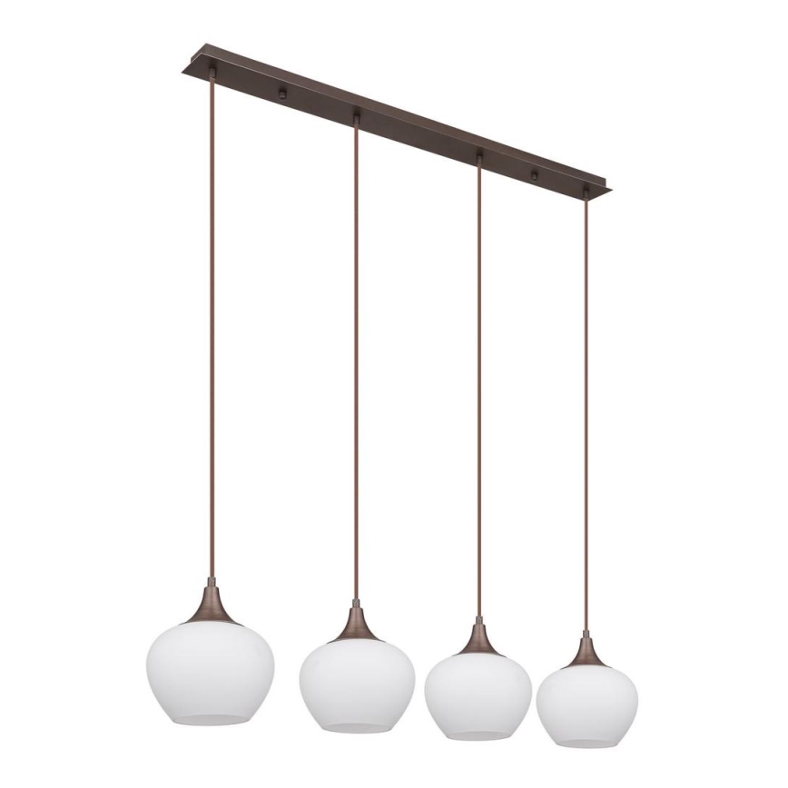 Globo - Luster na sajli 4xE27/40W/230V bela/braon