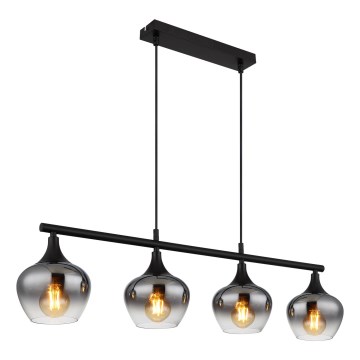 Globo - Luster na sajli 4xE27/40W/230V crno