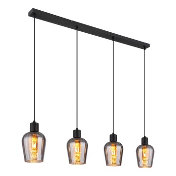 Globo - Luster na sajli 4xE27/40W/230V crno